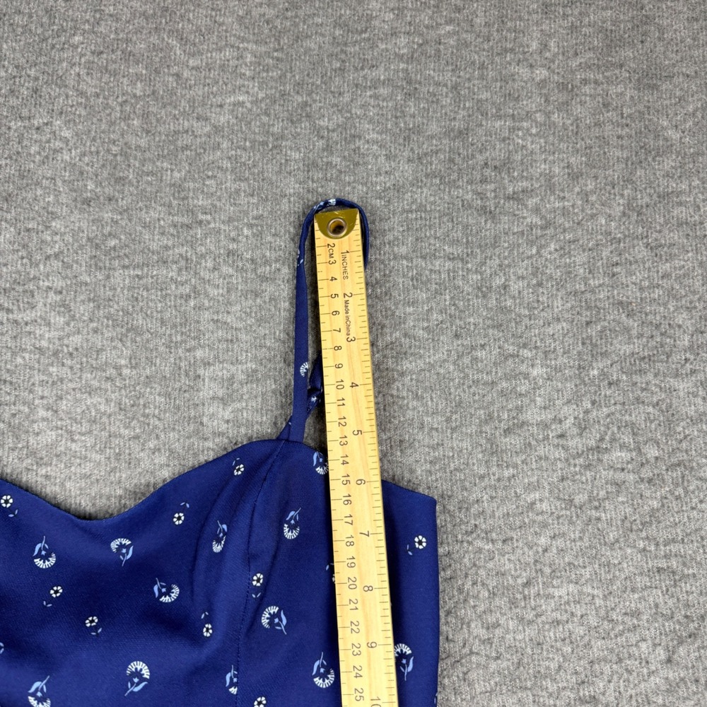 French Connection Blue Floral Tie Back Mini Dress Women's US 4 XS - Picture 8 of 11